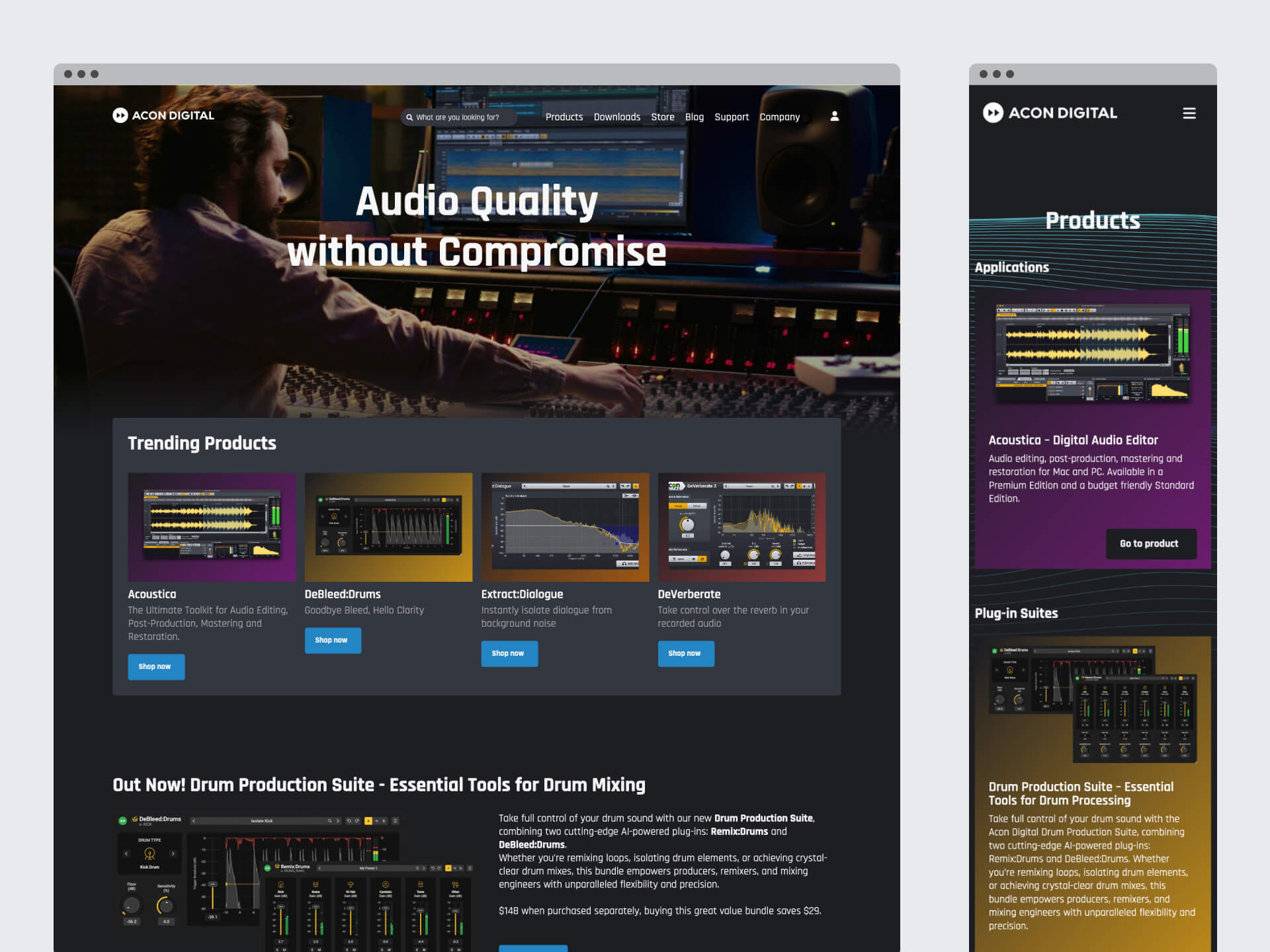 Webdesign für Audio Produktion Agentur